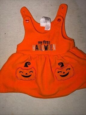 Kids Size 6M My First Halloween Orange Baby Pumpkin Dress